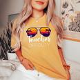 Teacher Off Duty Last Day Of School Palm Tree Sunglasses Women's Oversized Comfort T-shirt Mustard
