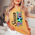 Tie-Dye Leopard Soccer Mom Support Soccer Players Women's Oversized Comfort T-shirt Mustard