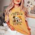 Never Underestimate A Dog Mom Who Was Born In April Women's Oversized Comfort T-shirt Mustard