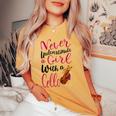 Never Underestimate A Girl With A Cello Cool Quote Women's Oversized Comfort T-shirt Mustard