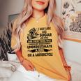 Never Underestimate A Girl On A Motorcycle Biker Motorcycle Women's Oversized Comfort T-shirt Mustard