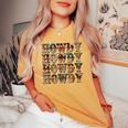 Vintage Howdy Rodeo Western Country Southern Cowgirl Cowboy Women's Oversized Comfort T-shirt Mustard