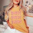 Vintage Plaid Howdy Rodeo Western Country Southern Cowgirl Women's Oversized Comfort T-shirt Mustard