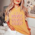 Vintage Rodeo Western Country Texas Cowgirl Texan Pink Howdy Women's Oversized Comfort T-shirt Mustard