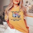 A Woman Cant Survive On Wine Alone Needs A Camper And A Dog Women's Oversized Comfort T-shirt Mustard
