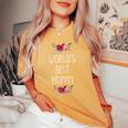 Worlds Best Mommy Floral T For Mom From Son Daughter Women's Oversized Comfort T-shirt Mustard