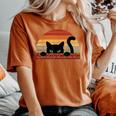 Black Cat Retro For Cat Lovers Cat Mother Cat Mom Cat Dad Women's Oversized Comfort T-shirt Yam