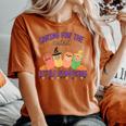 Caring For The Cutest Little Pumpkins Mother Baby Halloween Women's Oversized Comfort T-shirt Yam