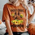 Cute Cocker Spaniel Mama Sunflower Dog Mom Women's Oversized Comfort T-shirt Yam