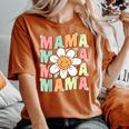 Cute Groovy Mama Matching Family Birthday Party Daisy Flower Women's Oversized Comfort T-shirt Yam