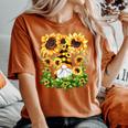 Cute Sunflower Gnome For Gardener And Cute Mom Summer Women's Oversized Comfort T-shirt Yam