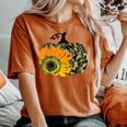 Cute Thanksgiving For Wife Pumpkin Camouflage Sunflower Women's Oversized Comfort T-shirt Yam