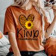 Be Kind Unity Day Orange Anti Bullying Leopard Heart Women's Oversized Comfort T-shirt Yam