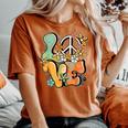 Peace Sign Love 60S 70S Costume Groovy Hippie Theme Party Women's Oversized Comfort T-shirt Yam