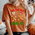 Retro Icu Nurse Christmas Gingerbread Did You Try Icing It Women's Oversized Comfort T-shirt Yam