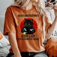Never Underestimate A Cat Lady With A Chemistry Degree Women's Oversized Comfort T-shirt Yam