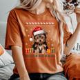 Yorkshire Terrier Dog Santa Hat Ugly Christmas Sweater Women's Oversized Comfort T-shirt Yam