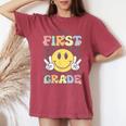 1St Grade Team Back To School Hello First Grade Smile Face Women's Oversized Comfort T-shirt Chalky Mint