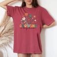 Growing A Tiny Human Floral Flowers Pregnancy Women's Oversized Comfort T-shirt Chalky Mint