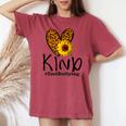 Be Kind Unity Day Orange Anti Bullying Leopard Heart Women's Oversized Comfort T-shirt Chalky Mint