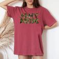 Army Mom Distressed Font With Army Pattern Mom Of Us Army Women's Oversized Comfort T-shirt Crimson