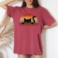 Black Cat Retro For Cat Lovers Cat Mother Cat Mom Cat Dad Women's Oversized Comfort T-shirt Crimson