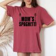 Cute Mom's Spaghetti Food Lover Italian Chefs Women's Oversized Comfort T-shirt Crimson