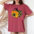 Cute Thanksgiving For Wife Pumpkin Camouflage Sunflower Women's Oversized Comfort T-shirt Crimson