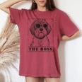 The Boxerdoodle Boss Mom Dad Dog Lover Women's Oversized Comfort T-shirt Crimson