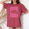 Howdy Western Rodeo Country Southern Cowgirl Vintage Groovy Women's Oversized Comfort T-shirt Crimson