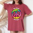 Be Kind Always Fun Tie Dye Peace Sign Kindness T Women's Oversized Comfort T-shirt Crimson