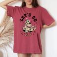 Let's Go Ghouls Cute Ghost Cowgirl Western Halloween Women's Oversized Comfort T-shirt Crimson