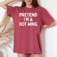 Pretend I'm A Hot Wing Lazy Orange Chicken Halloween Costume Women's Oversized Comfort T-shirt Crimson