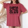 Retro Groovy Karma Is The Guy On The Chief Women's Oversized Comfort T-shirt Crimson