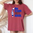 We Stand With Israel Flag Outline For And Women's Oversized Comfort T-shirt Crimson