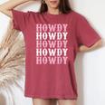 Vintage White Howdy Rodeo Western Country Southern Cowgirl Women's Oversized Comfort T-shirt Crimson