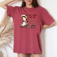 Western Country Cowgirl I Just Smile And Say God Bless Women's Oversized Comfort T-shirt Crimson