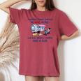 A Woman Cant Survive On Wine Alone Needs A Camper And A Dog Women's Oversized Comfort T-shirt Crimson