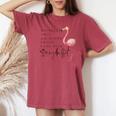 Wrinkles Only Go Where Smiles Have Been Cute Flamingo Women's Oversized Comfort T-shirt Crimson