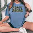 Army Mom Distressed Font With Army Pattern Mom Of Us Army Women's Oversized Comfort T-shirt Blue Jean