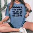 Fuuny Quote Bigger The Fupa Tastier The Chalupa Women's Oversized Comfort T-shirt Blue Jean