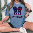 Haitian Heritage Month Haiti Haitian Girl Pride Flag Women's Oversized Comfort T-shirt Blue Jean