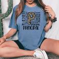 Principal Typography Principal First Day Of Back To School Women Oversized Comfort T-shirt Blue Jean