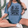 Never Underestimate A Girl On A Motorcycle Biker Motorcycle Women's Oversized Comfort T-shirt Blue Jean