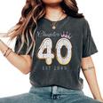 40Th Birthday Decorations Chapter 40 Est 1983 For Women's Oversized Comfort T-Shirt Pepper