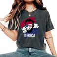 4Th Of July Lincoln Merica Usa Flag Women Men Kids Women's Oversized Graphic Print Comfort T-shirt Pepper