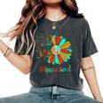 60S 70S Peace Sign Tie Dye Hippie Sunflower Outfit Women's Oversized Comfort T-shirt Pepper