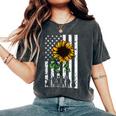 American Flag Sunflower Us Military Veteran Patriotic Women's Oversized Comfort T-shirt Pepper