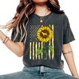 Beagle Mom Sunflower American Flag Dog Lover Women's Oversized Comfort T-shirt Pepper