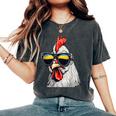 Cool Rooster Wearing Sunglasses Retro Vintage Chicken Women's Oversized Comfort T-Shirt Pepper